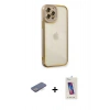 MARSİLYAN™- iPhone 12 Pro Max Kılıf Çekirdek Klasik Serisi - Siyah Joko 5D Cam + Renkli Kamera Lens Koruma Cam - MI