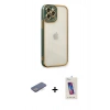 MARSİLYAN™- iPhone 12 Pro Max Kılıf Çekirdek Klasik Serisi - Siyah Joko 5D Cam + Renkli Kamera Lens Koruma Cam - MI