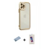 MARSİLYAN™- iPhone 12 Pro Max Kılıf Çekirdek Klasik Serisi - Siyah Joko 5D Cam + Shine Kamera Lens Koruma Cam - MI