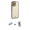 MARSİLYAN™- iPhone 12 Pro Max Kılıf Çekirdek Klasik Serisi - Siyah Joko 5D Cam + Shine Kamera Lens Koruma Cam - MI