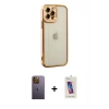 MARSİLYAN™- iPhone 12 Pro Max Kılıf Çekirdek Klasik Serisi - Siyah Joko 5D Cam + Neon Fosforlu Kamera Lens - SI