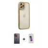 MARSİLYAN™- iPhone 12 Pro Max Kılıf Çekirdek Klasik Serisi - Siyah Joko 5D Cam + Neon Fosforlu Kamera Lens - SI