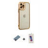 MARSİLYAN™- iPhone 12 Pro Max Kılıf Çekirdek Klasik Serisi - Siyah Joko 5D Cam + Shine Kamera Lens Koruma Cam - SH