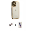 MARSİLYAN™- iPhone 12 Pro Max Kılıf Çekirdek Klasik Serisi - Siyah Joko 5D Cam + Shine Kamera Lens Koruma Cam - SABE