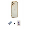 MARSİLYAN™- iPhone 12 Pro Max Kılıf Çekirdek Klasik Serisi - Siyah Joko 5D Cam + Shine Kamera Lens Koruma Cam - PE