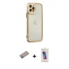 MARSİLYAN™- iPhone 12 Pro Max Kılıf Çekirdek Klasik Serisi - Siyah Joko 5D Cam + Shine Kamera Lens Koruma Cam - SABE
