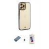 MARSİLYAN™- iPhone 12 Pro Max Kılıf Çekirdek Klasik Serisi - Siyah Joko 5D Cam + Shine Kamera Lens Koruma Cam - SH