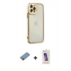 MARSİLYAN™- iPhone 12 Pro Max Kılıf Çekirdek Klasik Serisi - Siyah Joko 5D Cam + Shine Kamera Lens Koruma Cam - GI