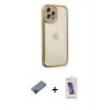 MARSİLYAN™- iPhone 12 Pro Max Kılıf Çekirdek Klasik Serisi - Siyah Joko 5D Cam + Shine Kamera Lens Koruma Cam - SH