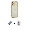 MARSİLYAN™- iPhone 12 Pro Max Kılıf Çekirdek Klasik Serisi - Siyah Joko 5D Cam + Shine Kamera Lens Koruma Cam - SH