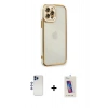 MARSİLYAN™- iPhone 12 Pro Max Kılıf Çekirdek Klasik Serisi - Siyah Joko 5D Cam + Shine Kamera Lens - LT