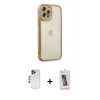 MARSİLYAN™- iPhone 12 Pro Max Kılıf Çekirdek Klasik Serisi - Siyah Joko 5D Cam + Shine Kamera Lens - LT