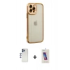 MARSİLYAN™- iPhone 12 Pro Max Kılıf Çekirdek Klasik Serisi - Siyah Joko 5D Cam + Shine Kamera Lens - LT