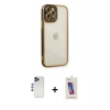 MARSİLYAN™- iPhone 12 Pro Max Kılıf Çekirdek Klasik Serisi - Siyah Joko 5D Cam + Shine Kamera Lens - LT