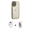 MARSİLYAN™- iPhone 12 Pro Max Kılıf Çekirdek Klasik Serisi - Siyah Joko 5D Cam + Shine Kamera Lens - LT