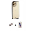 MARSİLYAN™- iPhone 12 Pro Max Kılıf Çekirdek Klasik Serisi - Siyah Joko 5D Cam + Shine Kamera Lens Koruma Cam - SABE