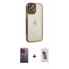 MARSİLYAN™- iPhone 12 Pro Max Kılıf Çekirdek Klasik Serisi - Siyah Joko 5D Cam + Neon Fosforlu Kamera Lens - TU
