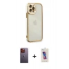 MARSİLYAN™- iPhone 12 Pro Max Kılıf Çekirdek Klasik Serisi - Siyah Joko 5D Cam + Neon Fosforlu Kamera Lens - TU