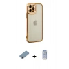 MARSİLYAN™- iPhone 12 Pro Max Kılıf Çekirdek Klasik Serisi - Siyah Joko Magic 5D Cam + Gökkuşağı Shine Kamera Lens Koruma Cam