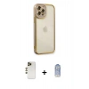 MARSİLYAN™- iPhone 12 Pro Max Kılıf Çekirdek Klasik Serisi - Siyah Joko Magic 5D Cam + Gold Shine Kamera Lens