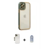 MARSİLYAN™- iPhone 12 Pro Max Kılıf Çekirdek Klasik Serisi - Siyah Joko Magic 5D Cam + Gold Shine Kamera Lens