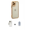 MARSİLYAN™- iPhone 12 Pro Max Kılıf Çekirdek Klasik Serisi - Siyah Joko Magic 5D Cam + Gold Shine Kamera Lens