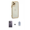 MARSİLYAN™- iPhone 12 Pro Max Kılıf Çekirdek Klasik Serisi - Siyah Joko Magic 5D Cam + Neon Fosforlu Kamera Lens - BZ