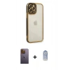 MARSİLYAN™- iPhone 12 Pro Max Kılıf Çekirdek Klasik Serisi - Siyah Joko Magic 5D Cam + Neon Fosforlu Kamera Lens - SI