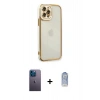 MARSİLYAN™- iPhone 12 Pro Max Kılıf Çekirdek Klasik Serisi - Siyah Joko Magic 5D Cam + Neon Fosforlu Kamera Lens - MI