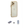 MARSİLYAN™- iPhone 12 Pro Max Kılıf Çekirdek Klasik Serisi - Siyah Joko Magic 5D Cam + Renkli Kamera Lens Koruma Cam - TU
