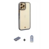 MARSİLYAN™- iPhone 12 Pro Max Kılıf Çekirdek Klasik Serisi - Siyah Joko Magic 5D Cam + Renkli Kamera Lens Koruma Cam - PE