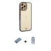 MARSİLYAN™- iPhone 12 Pro Max Kılıf Çekirdek Klasik Serisi - Siyah Joko Magic 5D Cam + Shine Kamera Lens Koruma Cam - PE