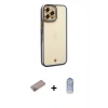 MARSİLYAN™- iPhone 12 Pro Max Kılıf Çekirdek Klasik Serisi - Siyah Joko Magic 5D Cam + Shine Kamera Lens Koruma Cam - SABE