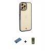MARSİLYAN™- iPhone 12 Pro Max Kılıf Çekirdek Klasik Serisi - Siyah Joko Magic 5D Hayalet Cam + Shine Kamera Lens Koruma Cam - GD