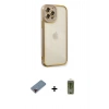 MARSİLYAN™- iPhone 12 Pro Max Kılıf Çekirdek Klasik Serisi - Siyah Joko Magic 5D Hayalet Cam + Metal Kamera Lens Koruma Cam - KI