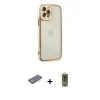 MARSİLYAN™- iPhone 12 Pro Max Kılıf Çekirdek Klasik Serisi - Siyah Joko Magic 5D Hayalet Cam + Renkli Kamera Lens Koruma Cam - MI