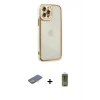 MARSİLYAN™- iPhone 12 Pro Max Kılıf Çekirdek Klasik Serisi - Siyah Joko Magic 5D Hayalet Cam + Renkli Kamera Lens Koruma Cam - SI