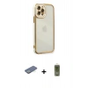 MARSİLYAN™- iPhone 12 Pro Max Kılıf Çekirdek Klasik Serisi - Siyah Joko Magic 5D Hayalet Cam + Renkli Kamera Lens Koruma Cam - YL