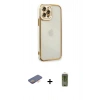 MARSİLYAN™- iPhone 12 Pro Max Kılıf Çekirdek Klasik Serisi - Siyah Joko Magic 5D Hayalet Cam + Renkli Kamera Lens Koruma Cam - TU