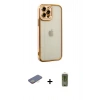 MARSİLYAN™- iPhone 12 Pro Max Kılıf Çekirdek Klasik Serisi - Siyah Joko Magic 5D Hayalet Cam + Sarı Renkli Kamera Lens Koruma Cam
