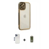MARSİLYAN™- iPhone 12 Pro Max Kılıf Çekirdek Klasik Serisi - Siyah Joko Magic 5D Hayalet Cam + Shine Kamera Lens - LT