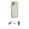MARSİLYAN™- iPhone 12 Pro Max Kılıf Çekirdek Klasik Serisi - Siyah Joko Magic 5D Hayalet Cam + Shine Kamera Lens Koruma Cam - PE