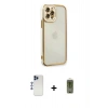 MARSİLYAN™- iPhone 12 Pro Max Kılıf Çekirdek Klasik Serisi - Siyah Joko Magic 5D Hayalet Cam + Shine Kamera Lens - LT