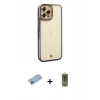 MARSİLYAN™- iPhone 12 Pro Max Kılıf Çekirdek Klasik Serisi - Siyah Joko Magic 5D Hayalet Cam + Shine Kamera Lens Koruma Cam - MI