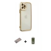 MARSİLYAN™- iPhone 12 Pro Max Kılıf Çekirdek Klasik Serisi - Siyah Joko Magic 5D Hayalet Cam + Sierra Blue Shine Kamera Lens Koruma Cam