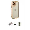 MARSİLYAN™- iPhone 12 Pro Max Kılıf Çekirdek Klasik Serisi - Siyah Joko Magic 5D Hayalet Cam + Sierra Blue Shine Kamera Lens Koruma Cam