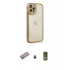 MARSİLYAN™- iPhone 12 Pro Max Kılıf Çekirdek Klasik Serisi - Siyah Joko Magic 5D Hayalet Cam + Sierra Blue Shine Kamera Lens Koruma Cam