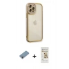 MARSİLYAN™- iPhone 12 Pro Max Kılıf Çekirdek Klasik Serisi - Siyah Mat Seramik Nano Ekran Koruyucu + Shine Kamera Lens Koruma Cam - GI