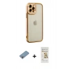 MARSİLYAN™- iPhone 12 Pro Max Kılıf Çekirdek Klasik Serisi - Siyah Mat Seramik Nano Ekran Koruyucu + Shine Kamera Lens Koruma Cam - GI
