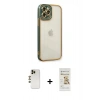 MARSİLYAN™- iPhone 12 Pro Max Kılıf Çekirdek Klasik Serisi - Siyah Mat Seramik Nano Ekran Koruyucu + Shine Kamera Lens - GD